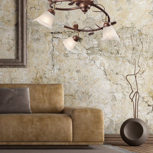 Ciemnobrązowa lampa sufitowa ze szklanym kloszem ø 13 cm Bluszcz – LAMKUR-image-1