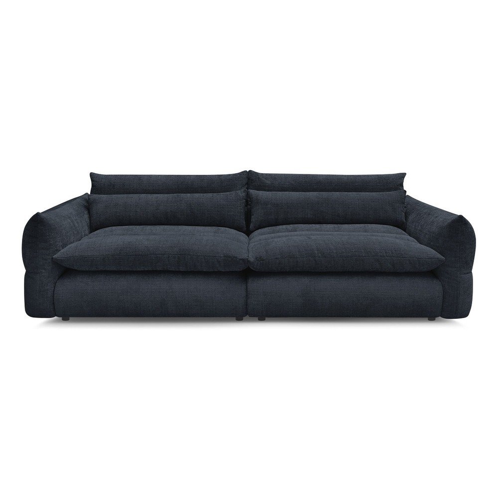 Ciemnoniebieska sofa z tkaniny szenilowej 276 cm Neil – Bobochic Paris