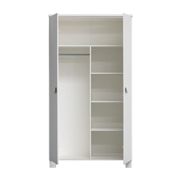 Biała szafa z litego drewna sosnowego 111x202 cm Ties – WOOOD-image-2