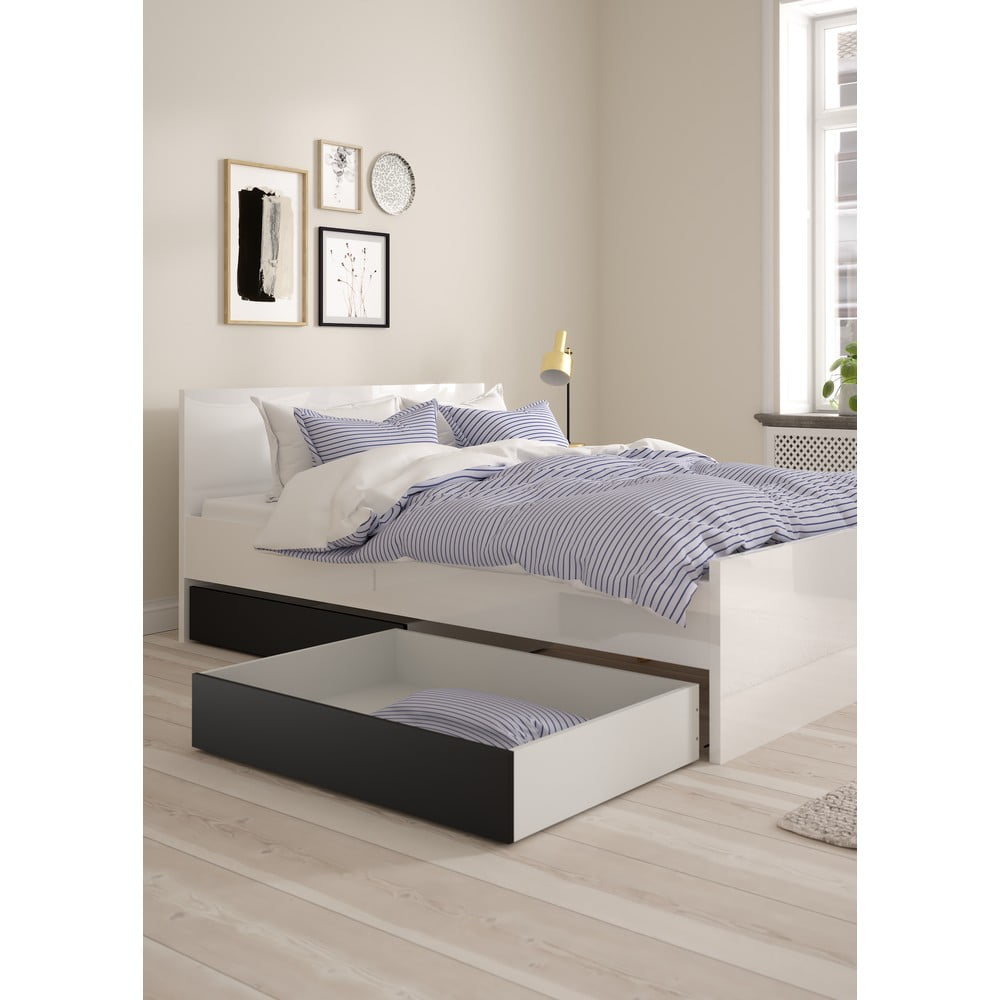 Czarne szuflady pod łóżko zestaw 2 szt. 90x190/140x190 cm Naia – Tvilum (zdjęcie 4)