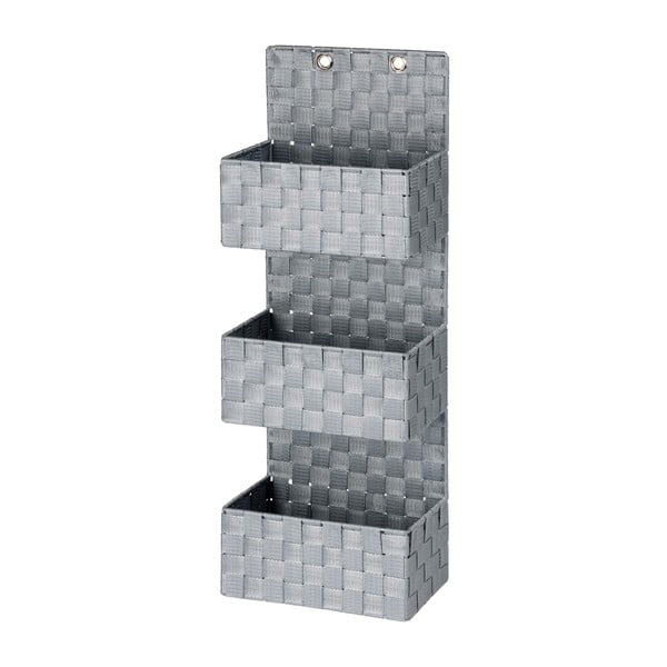 Szary organizer wiszący z 3 półeczkami Wenko Adria