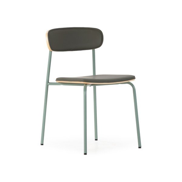 Ciemnozielone tapicerowane krzesła zestaw sztaplowane 2 szt. Saula – Marckeric