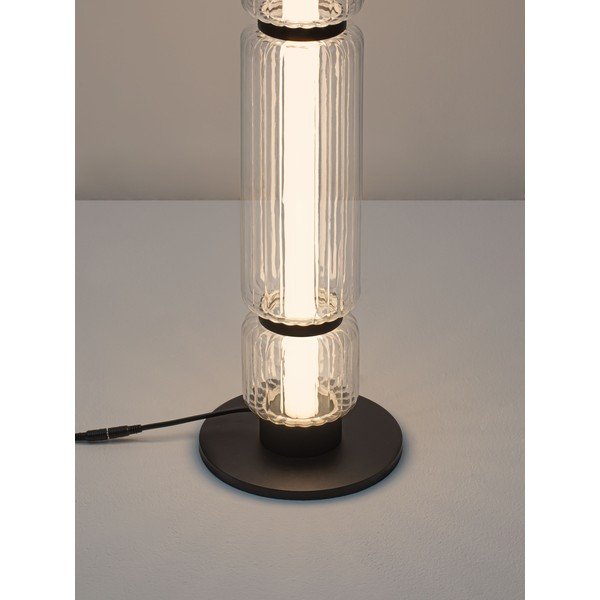 Szklana lampa stojąca LED w kolorze matowej czerni (wysokość 123 cm) Liesa – Nova Luce-image-1