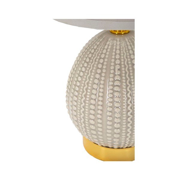 Jasnoszara lampa stołowa ceramiczna z tekstylnym kloszem (wysokość 30,5 cm) Flavi – Mauro Ferretti-image-3
