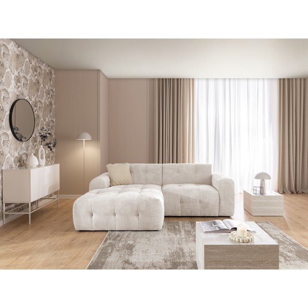 Kremowy narożnik (lewostronny/z szezlongiem) Melva – Ropez-image-3