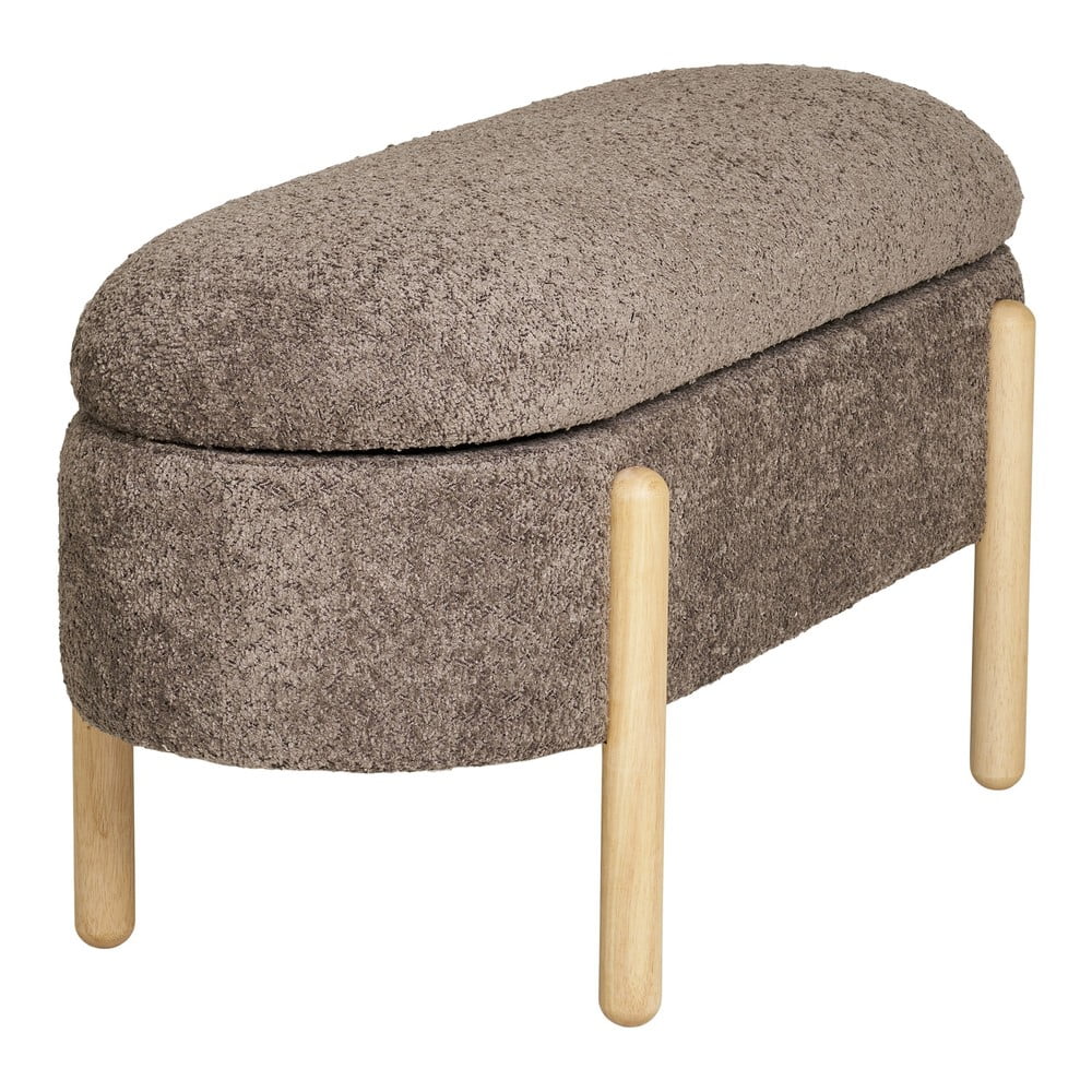 Brązowa ławka z materiału bouclé Branca – House Nordic (zdjęcie 4)