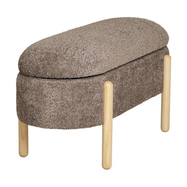 Brązowa ławka z materiału bouclé Branca – House Nordic-image-3