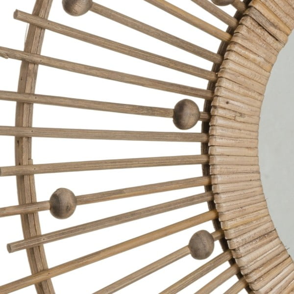 Lustro ścienne z bambusową ramą ø 70 cm Sol – Ixia-image-2