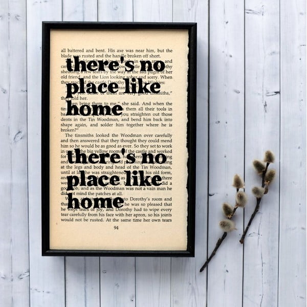 Plakat
  w drewnianej ramie Wizard of Oz No Place Like Home