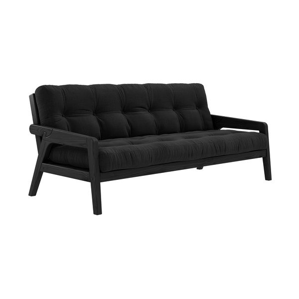 Sofa rozkładana ze sztruksową tapicerką Karup Design Grab Black/Charcoal-image-3