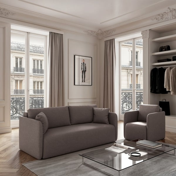 Szara rozkładana sofa 220 cm Chaum – Rodier-image-1