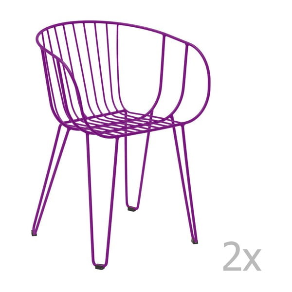 Zestaw 2 fioletowych krzeseł ogrodowych Isimar Olivo