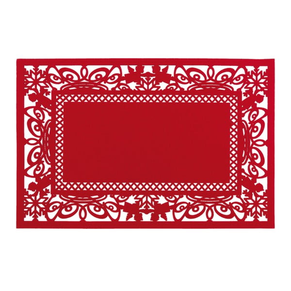Czerwona mata stołowa Clayre & Eef Holy Time, 45x30 cm