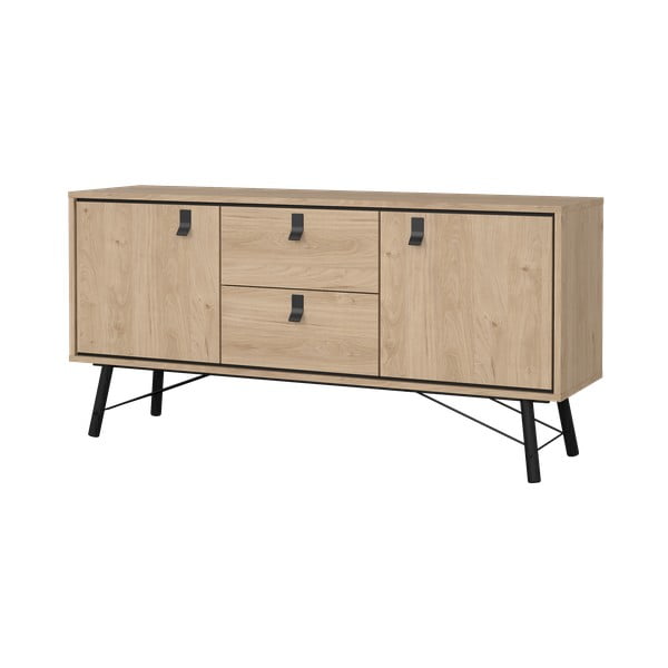 Komoda w dekorze dębu w naturalnym kolorze 150x72x40 cm Ry – Tvilum-image-4