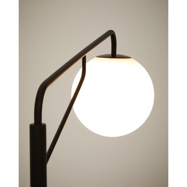 Biało-czarna lampa stojąca ze szklanym kloszem (wysokość 164 cm) Eilo – Kave Home-image-2