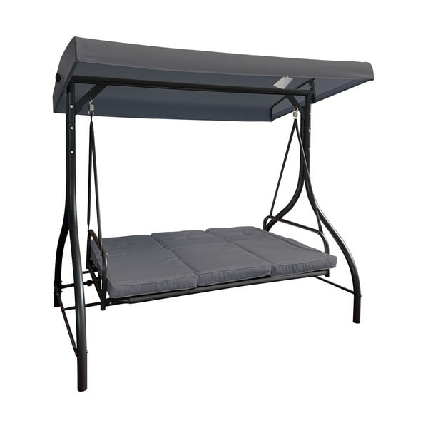 Szara metalowa huśtawka ogrodowa Paris – Rojaplast-image-1