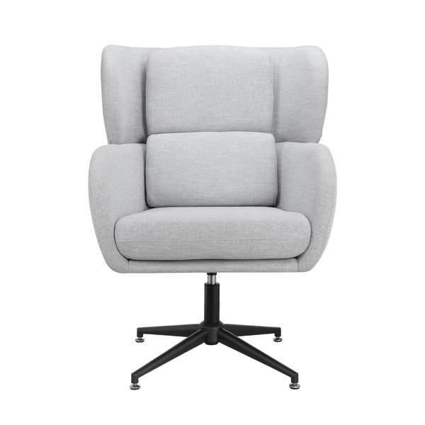 Jasnoszary aksamitny fotel typu uszak Vanessa – Støraa-image-3