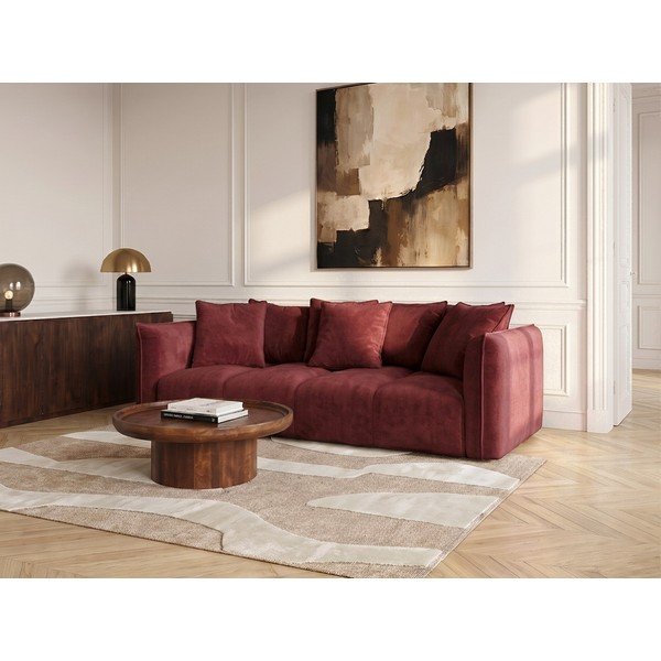 Czerwona sofa z tkaniny szenilowej Harlem – Bobochic Paris-image-1