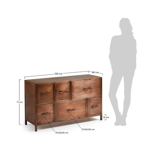Metalowa komoda w kolorze miedzi La Forma Elma-image-2