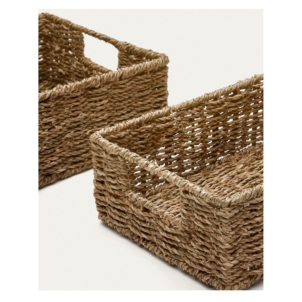 Koszyki zestaw 2 szt. z trawy morskiej 36x27x10 cm Tossa – Kave Home (zdjęcie 3)