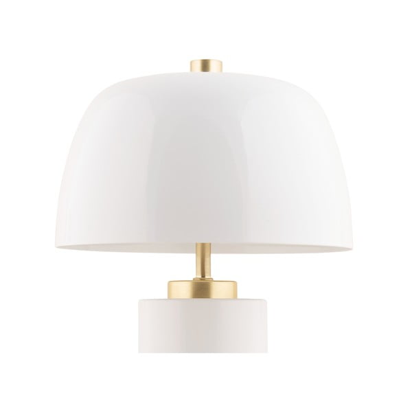 Biała lampa stołowa LED ze ściemniaczem i metalowym kloszem (wysokość 30 cm) Freya – Leitmotiv-image-3