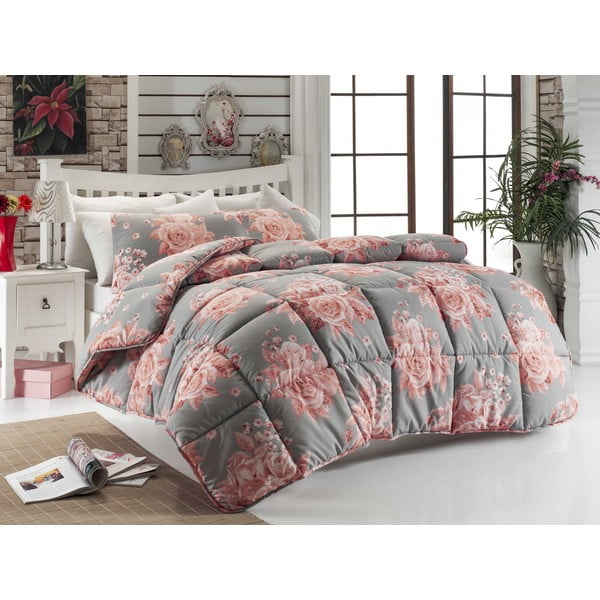Narzuta pikowana na łóżko jednoosobowe Rengi Grey, 155x215 cm