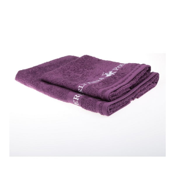 Zestaw 2 fioletowych ręczników Beverly Hills Polo Club Tommy Yazi