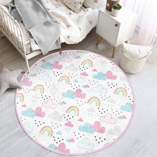 Biały dywan dziecięcy ø 120 cm Comfort – Mila Home-image-3