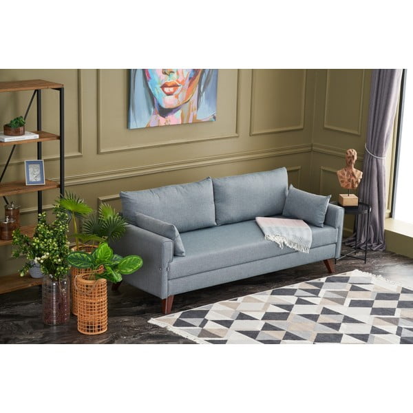 Jasnoniebieska rozkładana sofa 208 cm Bella – Balcab Home-image-1