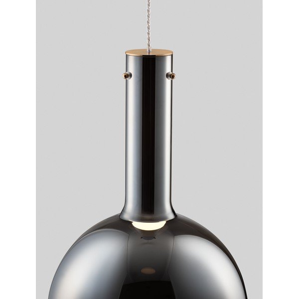 Szara szklana lampa wisząca LED ze ściemniaczem ø 30 cm Nostos – Nova Luce-image-1