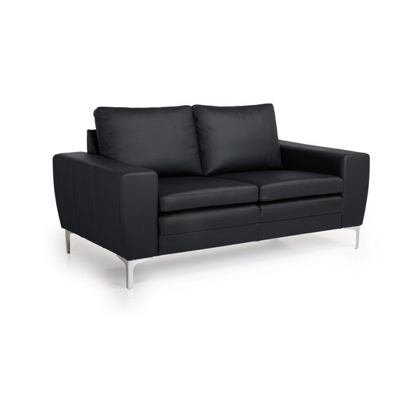 Czarna sofa skórzana Scandic Twigo, 166 cm-image-2