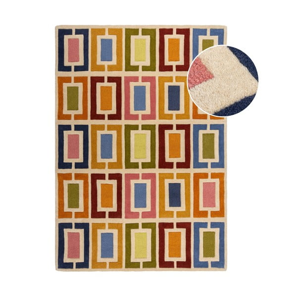 Wełniany dywan tkany ręcznie 160x230 cm Retro Blocks – Flair Rugs