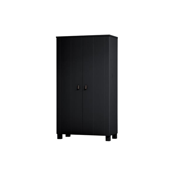 Czarna szafa z litego drewna sosnowego 111x202 cm Ties – WOOOD-image-3