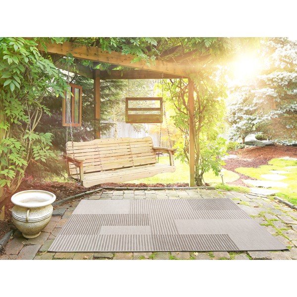 Beżowy dywan odpowiedni na zewnątrz Universal Cork Squares, 130x190 cm-image-1