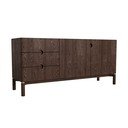 Ciemnobrązowa niska komoda w dekorze dębu 160x73 cm Arun – Unique Furniture