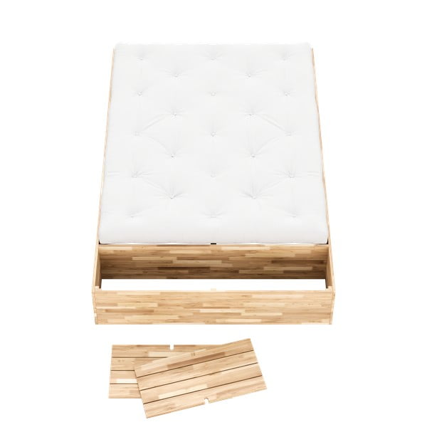 Łóżko dwuosobowe z litego drewna sosnowego ze schowkiem i stelażem 160x200 cm Basement Bed – Karup Design-image-4
