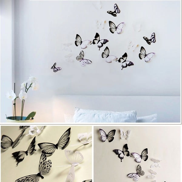 Zestaw 18 adhezyjnych naklejek 3D Ambiance Butterflies Chic-image-1