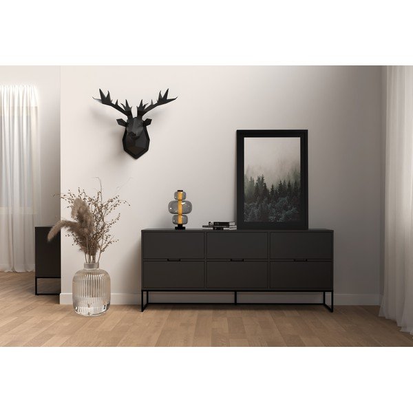 Czarna komoda z metalowymi nogami Tenzo Lipp-image-1