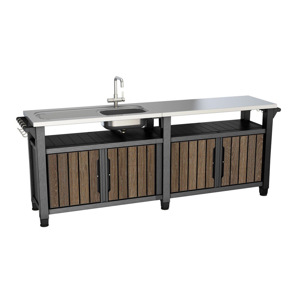 Kuchnia ogrodowa w dekorze orzecha 237x52 cm Unity Chef – Keter