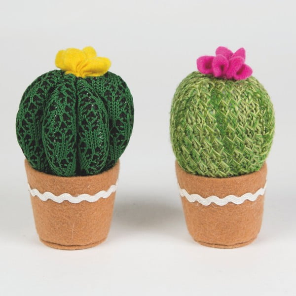 Zestaw 2 kaktusów dekoracyjnych z materiału Sass & Belle Cactus Round