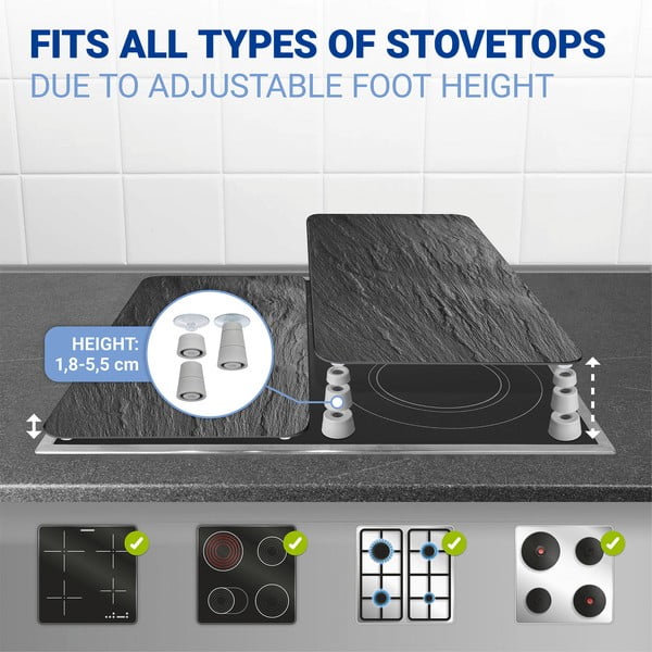 Zestaw 2 szklanych płyt ochronnych na kuchenkę Wenko Slates, 52x30 cm-image-3