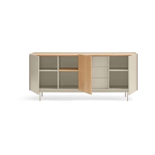 Beżowo-naturalna niska komoda w dekorze dębu 180x78 cm Otto – Teulat-image-2