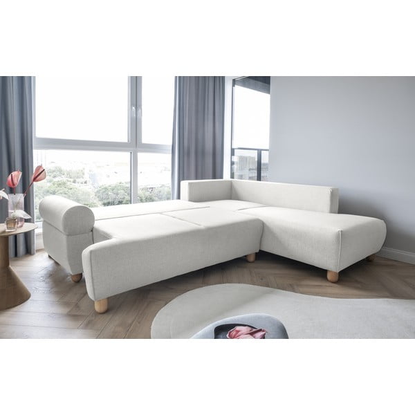 Kremowy rozkładany narożnik (prawostronny) Bouncy Olli – Miuform-image-4