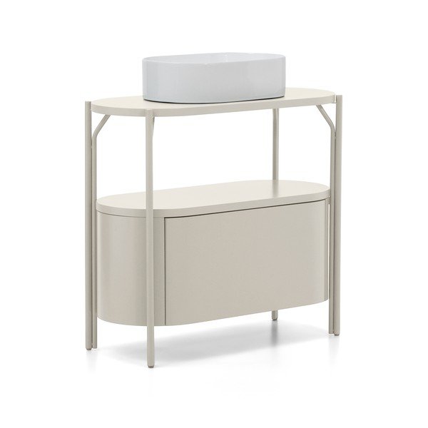 Biała szafka pod umywalkę 90x81 cm Arely – Kave Home-image-4