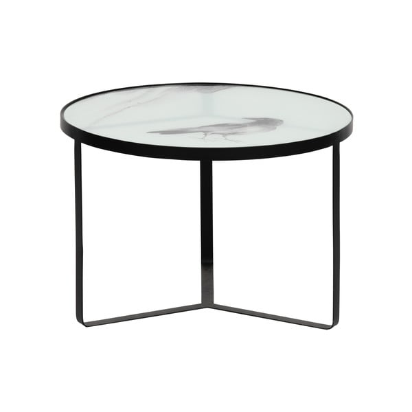 Metalowy stolik ze szklanym blatem BePureHome Fly, ⌀ 55 cm