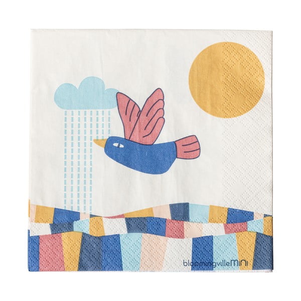 Papierowe serwetki zestaw 20 szt. 33x33 cm Colorine – Bloomingville Mini-image-2