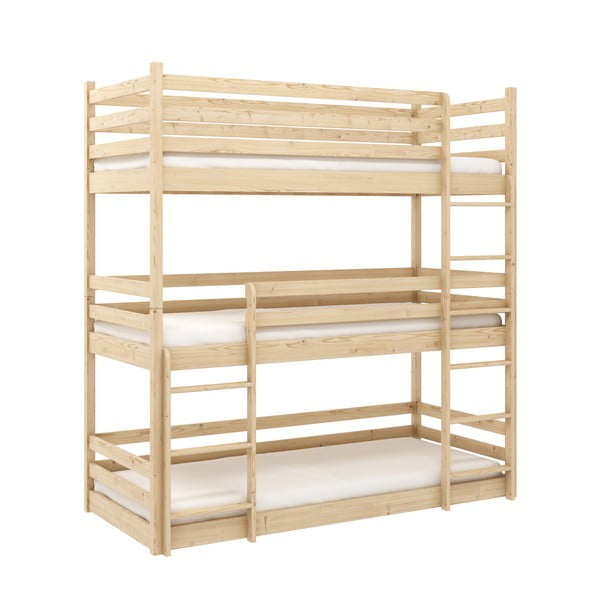 Piętrowe łóżko dziecięce z drewna sosnowego 90x200 cm Ted – Lano Meble
