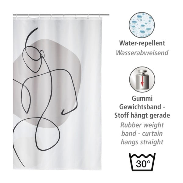 Zasłona prysznicowa 180x200 cm Ladyline – Wenko-image-3