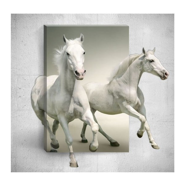 Obraz 3D Mosticx White Horses, 40x60 cm