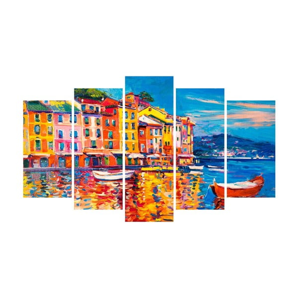 Wieloczęściowy obraz na płótnie Port Multicolor Canvas